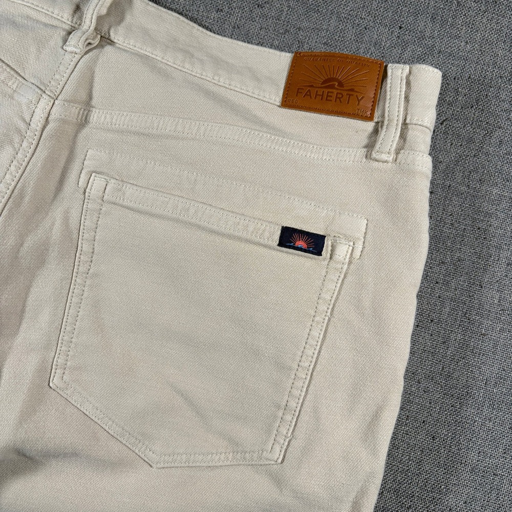 Faherty Stretch Terry 5-Pocket Chino Pants Mens 31/32 Stone MBF2438-STN
